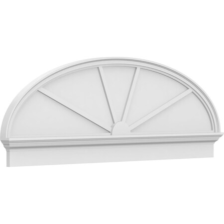 Ekena Millwork Elliptical 4 Spoke Architectural Grade PVC Combination Pediment, 66"W x 23-3/8"H x 2-3/4"P PEDPC066X235ELL04